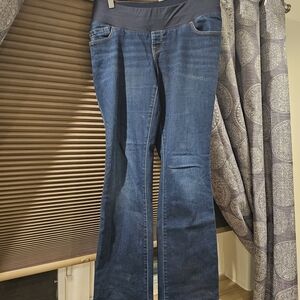 Old Navy Women's Dark Blue Straight Leg Maternity Jeans